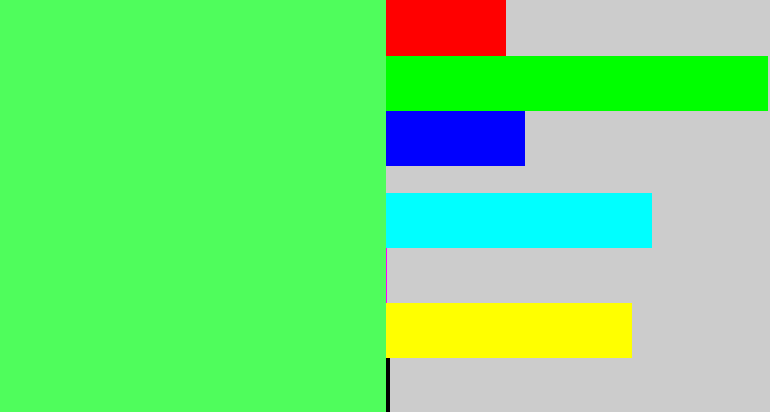 Hex color #4ffd5c - light bright green