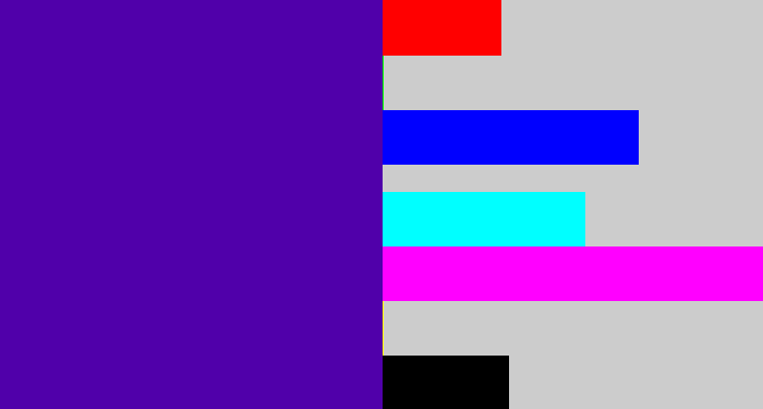 Hex color #5000aa - violet blue