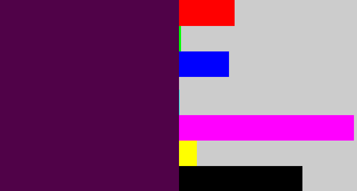 Hex color #500248 - deep violet