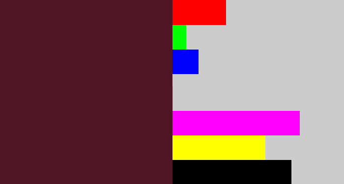 Hex color #501525 - burgundy