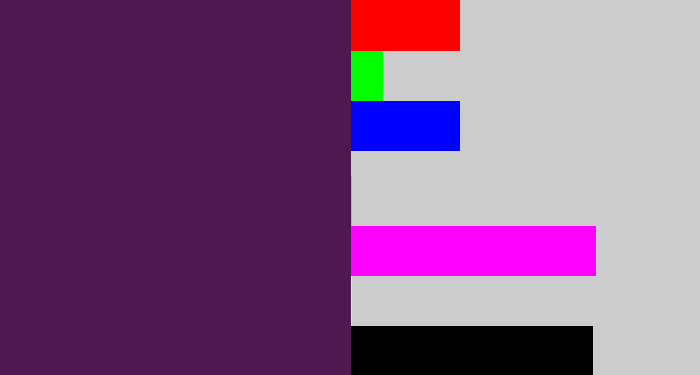 Hex color #501850 - grape purple