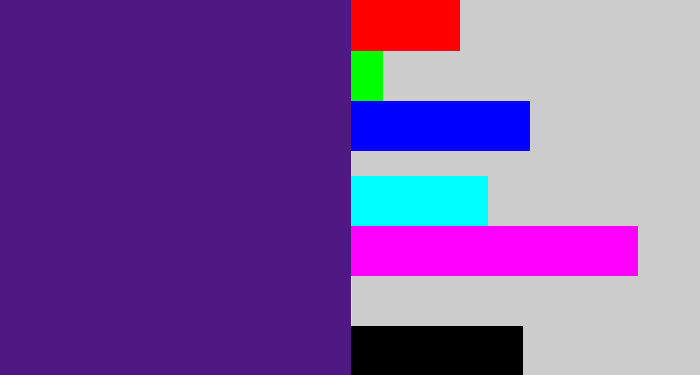 Hex color #501883 - royal purple