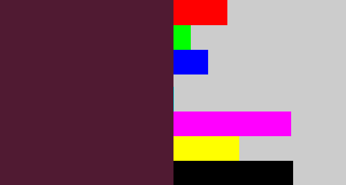 Hex color #501a32 - plum