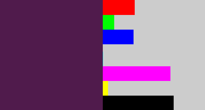 Hex color #501b4c - grape purple