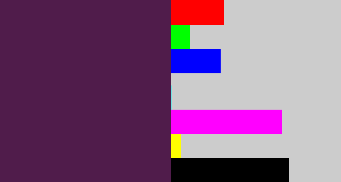 Hex color #501c4b - grape purple