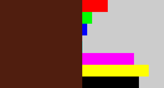 Hex color #501e0f - chocolate brown