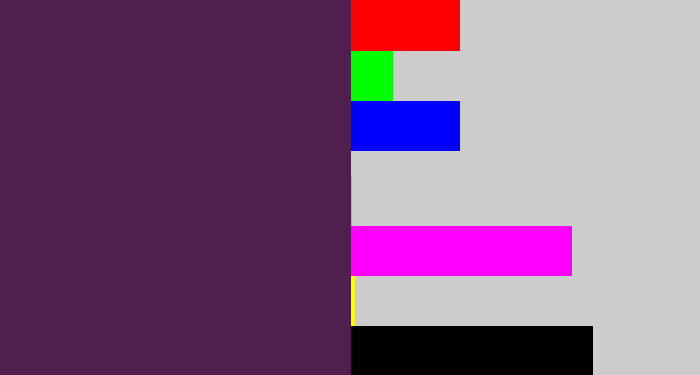 Hex color #501e4f - grape purple