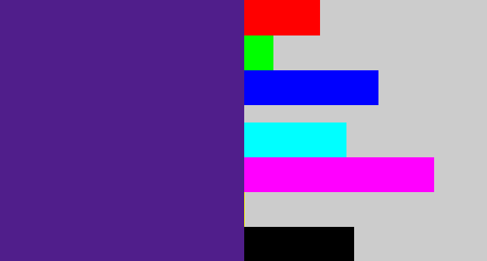 Hex color #501e8b - indigo