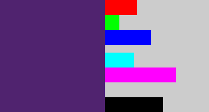Hex color #50236f - royal purple