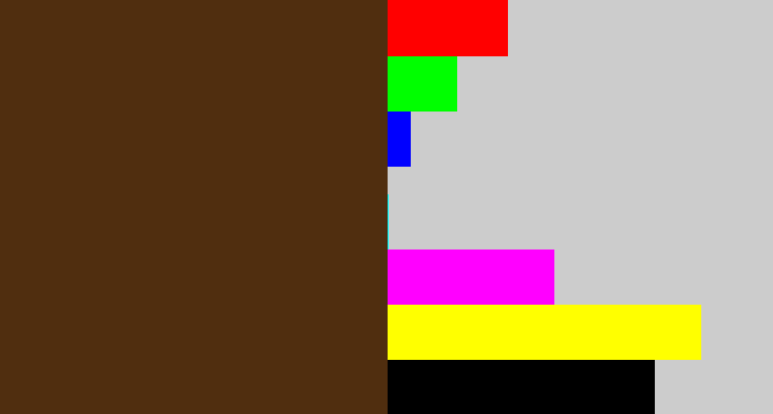 Hex color #502e0f - brown