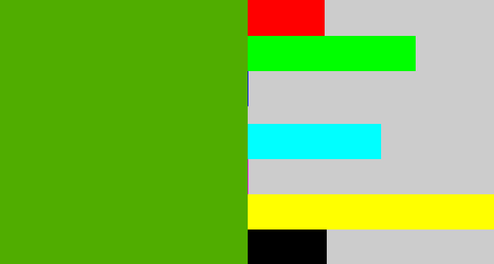 Hex color #50ad00 - kermit green