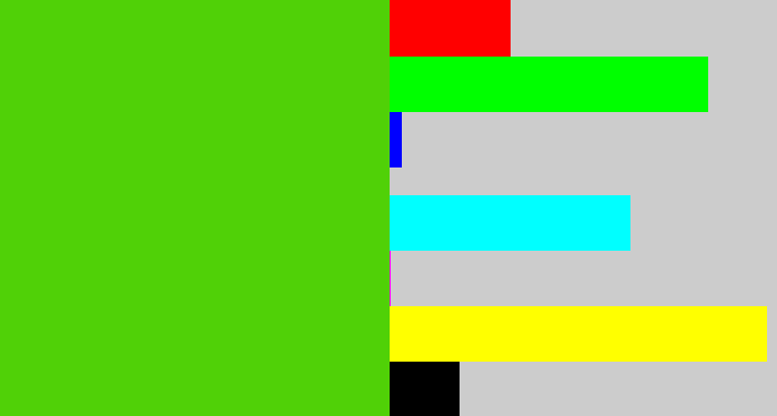 Hex color #50d107 - frog green