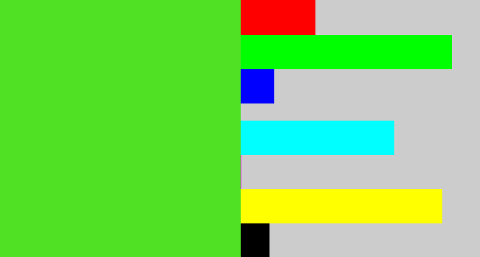 Hex color #50e124 - green apple