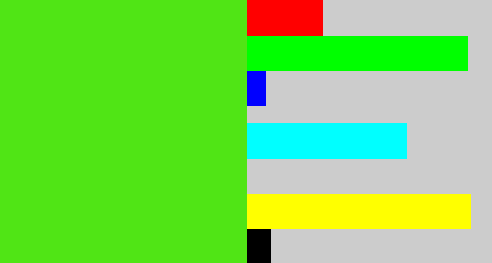 Hex color #50e515 - green apple