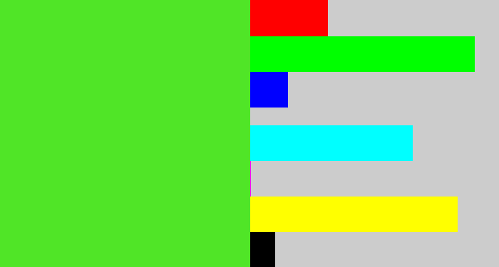 Hex color #50e527 - green apple