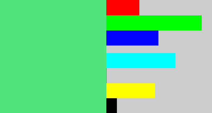 Hex color #50e57c - weird green