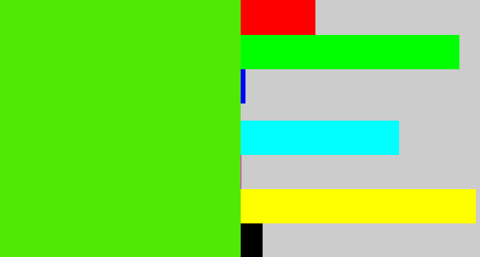 Hex color #50e904 - bright lime green