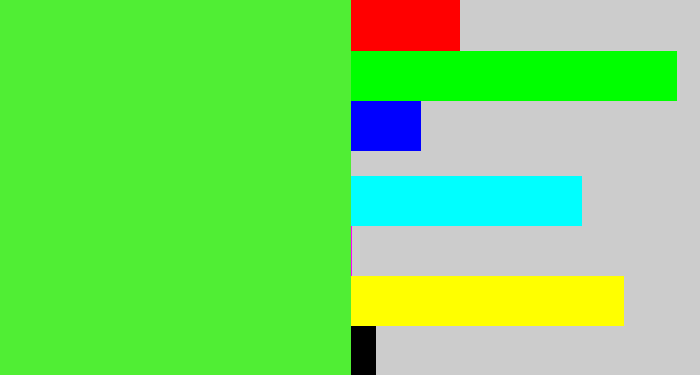 Hex color #50ee34 - toxic green