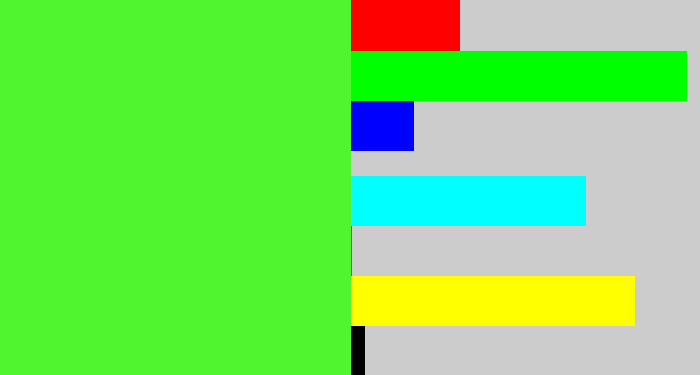 Hex color #50f42f - toxic green