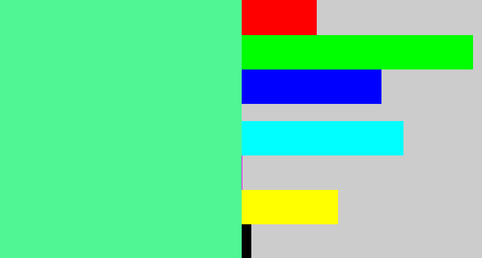 Hex color #50f694 - sea green