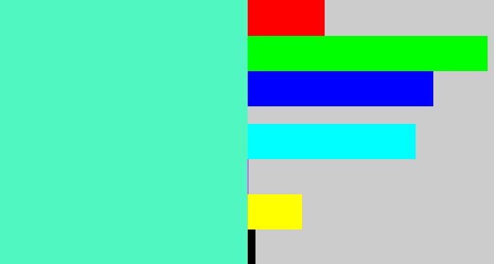 Hex color #50f7c0 - light greenish blue