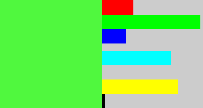 Hex color #50f83e - light neon green