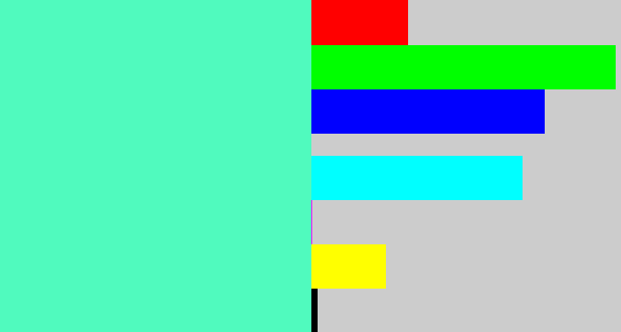 Hex color #50fabe - light greenish blue