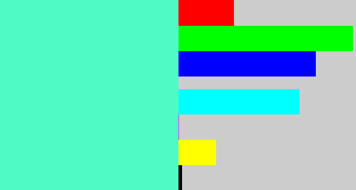 Hex color #50fac5 - light greenish blue