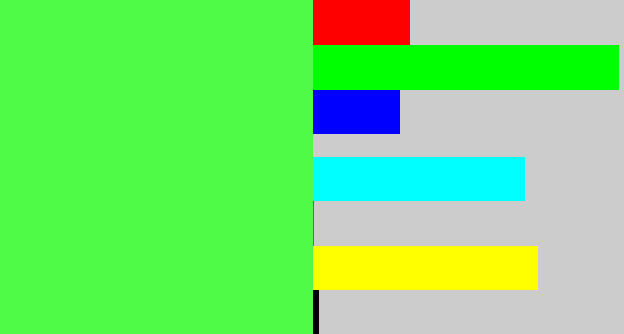 Hex color #50fb47 - light neon green