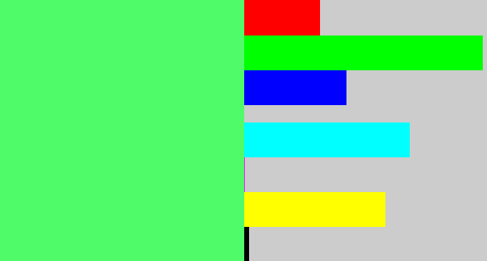 Hex color #50fb6a - light bright green