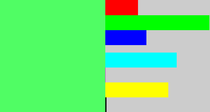 Hex color #50fd64 - light bright green