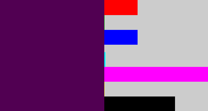 Hex color #510052 - plum purple