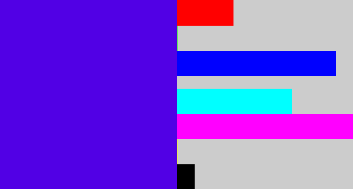 Hex color #5100e5 - blue violet