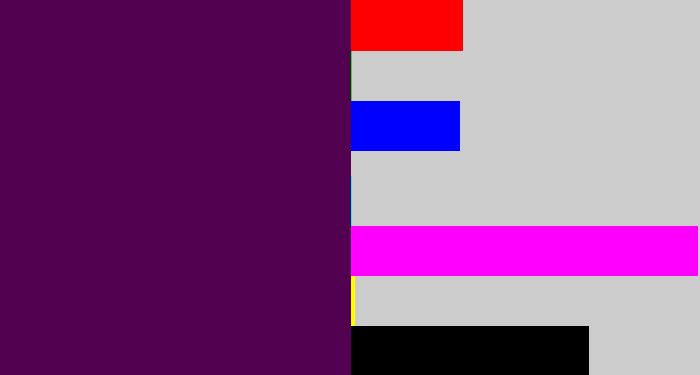 Hex color #510150 - plum purple
