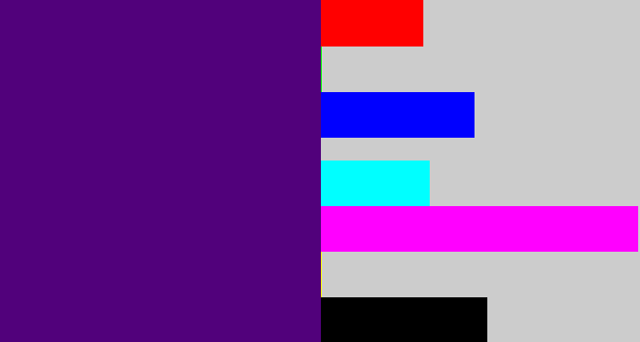 Hex color #51017b - royal purple