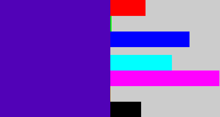 Hex color #5102b7 - violet blue