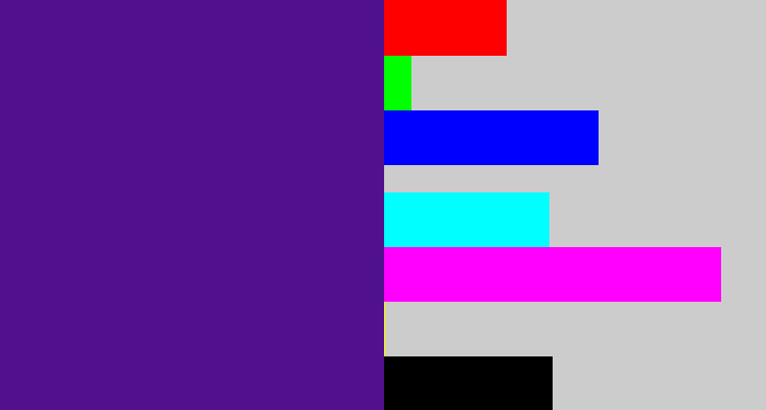 Hex color #51118f - indigo