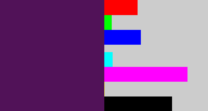 Hex color #511258 - grape purple