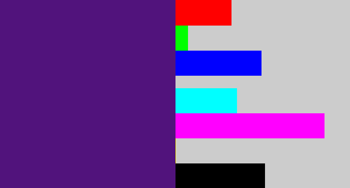 Hex color #51137c - royal purple