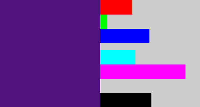 Hex color #51137d - royal purple