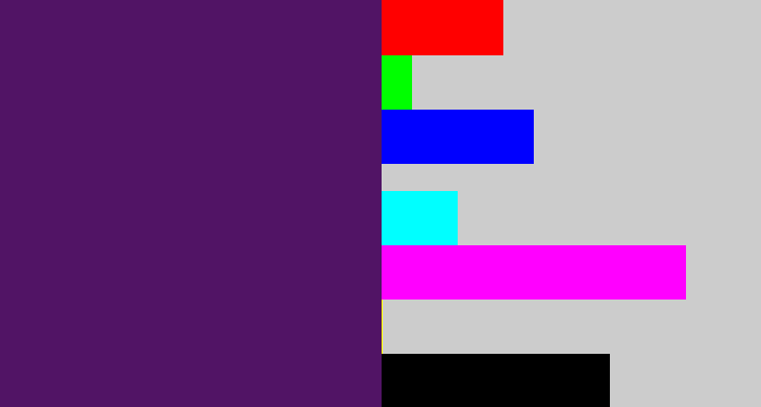 Hex color #511465 - royal purple