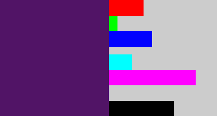 Hex color #511466 - royal purple