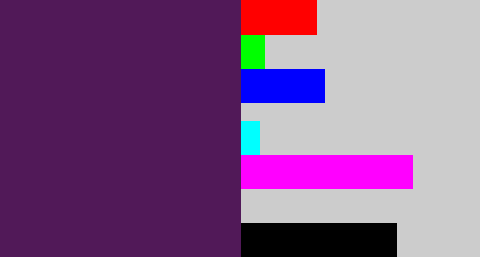 Hex color #511958 - grape purple