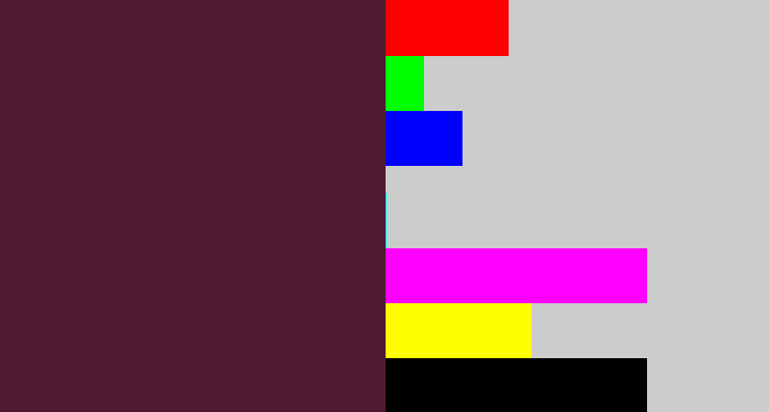 Hex color #511a32 - plum