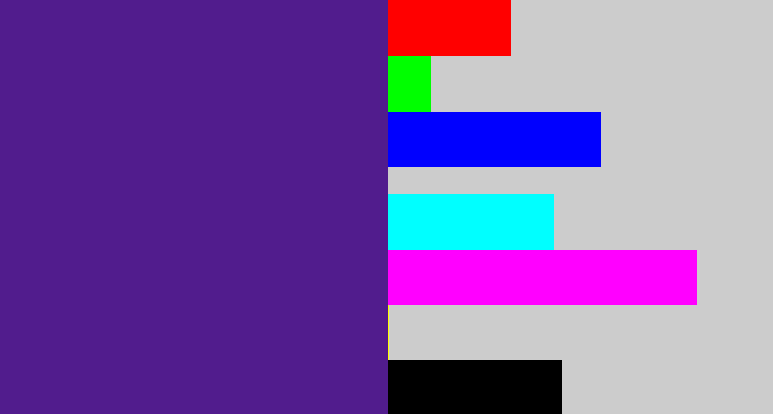Hex color #511c8d - indigo