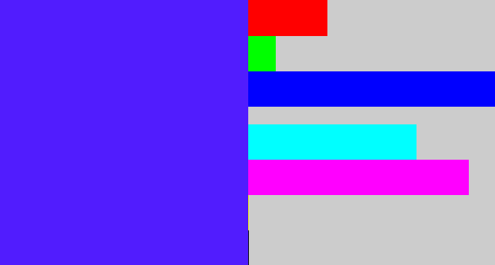 Hex color #511cfe - purplish blue
