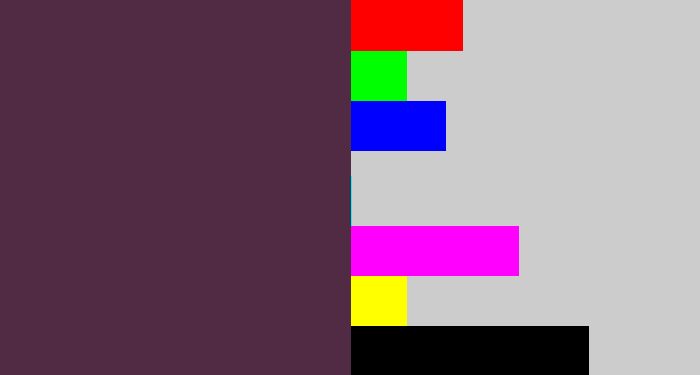 Hex color #512a44 - purple brown