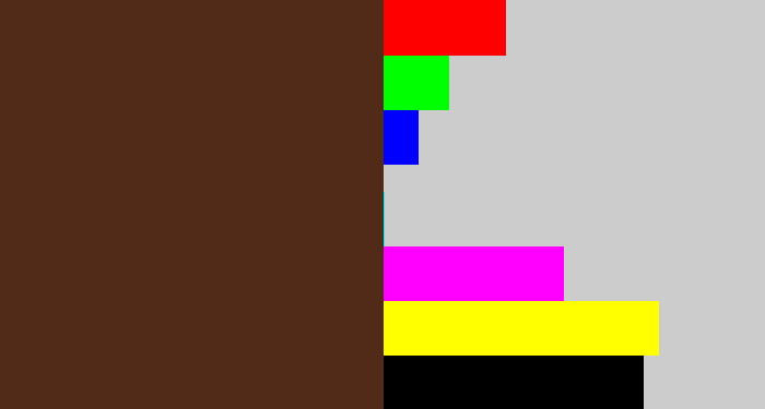 Hex color #512b17 - mud brown