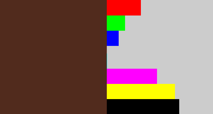 Hex color #512b1d - mud brown