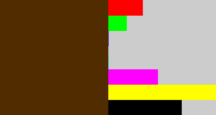 Hex color #512c00 - brown
